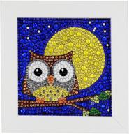 kid's easy diy diamond painting kit - full drill owl painting by number kit with wooden frame, 6x6 inches - perfect diamond art for kids logo