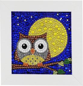 img 4 attached to Kid's Easy DIY Diamond Painting Kit - Full Drill Owl Painting by Number Kit with Wooden Frame, 6x6 inches - Perfect Diamond Art for Kids