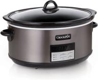 🥘 мультиварка crock pot, 8 литровая с программируемым таймером обратного отсчета, черная нержавеющая сталь - sccpvfc800-ds логотип