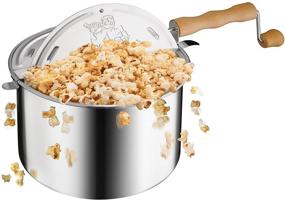 img 3 attached to 🍿 GREAT NORTHERN POPCORN COMPANY 83-DT5676 Stovetop Spinner: The Perfect 6 Quart Silver Popcorn Maker