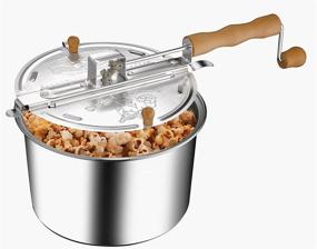 img 4 attached to 🍿 GREAT NORTHERN POPCORN COMPANY 83-DT5676 Stovetop Spinner: The Perfect 6 Quart Silver Popcorn Maker