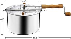 img 2 attached to 🍿 GREAT NORTHERN POPCORN COMPANY 83-DT5676 Stovetop Spinner: The Perfect 6 Quart Silver Popcorn Maker