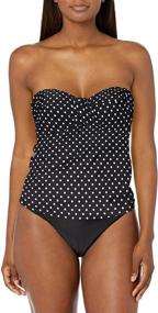 img 4 attached to Catalina Womens Bandeau Tankini Top L Black