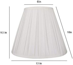 img 3 attached to 🔘 Medium Pleated Barrel Lamp Shades in Off White - ALUCSET TC Cloth Lampshades for Table Lamp and Floor Light, 6x13x10 inch, Chemical Fiber Fabric, Spider