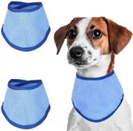 🐾 mewtogo 2-pack cooling pet collar - ice chill lightweight instant cooling bandana for summer (blue) logo