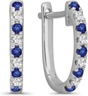 💎 sophisticated sterling silver gemstone hoop earrings with diamonds (1/10 cttw, i-j color, i2-i3 clarity) logo