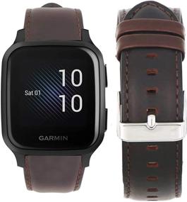img 4 attached to ☕ Enhance Your Garmin Venu Sq with Youkei Crazy Leather Replacement Bands (Coffee)
