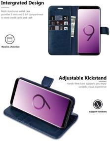 img 2 attached to Stylish Blue Leather Flip Wallet Case for Samsung Galaxy S9 Devices - OCASE Samsung Galaxy S9 Case