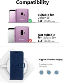 img 3 attached to Stylish Blue Leather Flip Wallet Case for Samsung Galaxy S9 Devices - OCASE Samsung Galaxy S9 Case