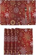 christmas placemats snowflakes dining decoration logo