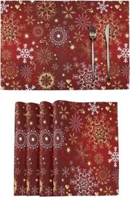 img 4 attached to Christmas Placemats Snowflakes Dining Decoration