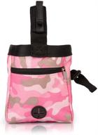 🐶 convenient dog treat pouch training bag - clip-on waist pocket for outdoor snack rewards! (pink/green) logo