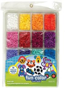 img 1 attached to 🎨 4000 pcs Perler Beads Fun Colors Assortment with Storage Tray - Perfect for Kids Crafts and Fuse Bead Projects
