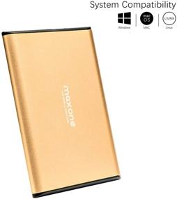 img 2 attached to 💽 Maxone Ultra Slim Portable External Hard Drive HDD USB 3.0 - 250GB for PC, Mac, Laptop, PS4, Xbox One - Gold