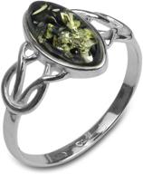 🍀 celtic boys' jewelry: green amber in sterling silver for enhanced seo logo