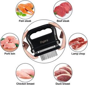 img 1 attached to Eligara Meat Tenderizer Tool - 48 Stainless Steel Needle Blade Steak Tenderizer with ABS Safe Plastic - Lightweight & Durable Kitchen Cooking Tool for Best Tenderizing, BBQ, Marinade