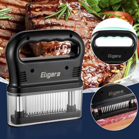 img 2 attached to Eligara Meat Tenderizer Tool - 48 Stainless Steel Needle Blade Steak Tenderizer with ABS Safe Plastic - Lightweight & Durable Kitchen Cooking Tool for Best Tenderizing, BBQ, Marinade