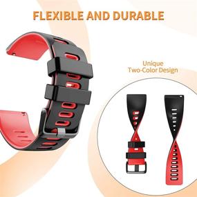 img 3 attached to Premium NotoCity Silicone Bands for Fitbit Versa Series 🔴 - Black-Red Small: Soft Sport Wristbands for Men and Women