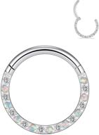 stylish and durable uzgtvy 16g opal cz septum rings: lip, nose, and cartilage piercing jewelry logo