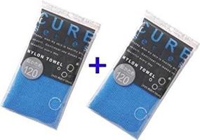 img 4 attached to 🌟 Revitalizing Your Skin with OHE's Cure Series Japanese Exfoliating Bath Towel - Super Hard Weave in Blue (120cm) - Value Set of 2