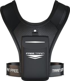 img 4 attached to Freetrain V1 Vest: The Ultimate Training and Running Chest Phone Holder - Black - Reflective Workout Gear - Breathable, Durable, and Lightweight - Water Resistant - Adjustable Waistband for a Snug Fit