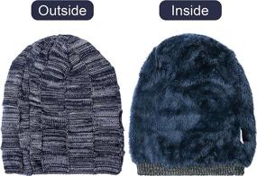 img 2 attached to Fleece Lined Slouchy Beanie Knit Winter Hats - Warm, Thick, and Oversized Skull Cap for Men and Women