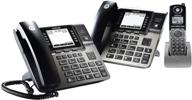 📞 motorola ml1002s dect 6.0 expandable business phone system - 1 to 4 lines with voicemail, digital receptionist, music on hold - black, corded base station, deskset, and wireless handset logo