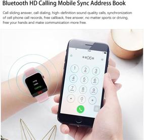 img 3 attached to ⌚ Беспроводные зарядные умные часы для Android и iOS телефонов, 1.75&#34; с текстовыми сообщениями, звонками, трекером фитнеса, измерением давления, кровяным кислородом и пульсом - HW22plus-розовые.