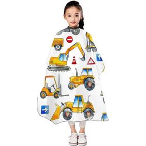 img 3 attached to 🚧 Construction Trucks and Cars Barber Cape for Kids Boys Girls - Professional Haircut Salon Cape for Haircuts, Makeup, Hair Dye with Adjustable Snap Closure