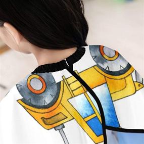 img 2 attached to 🚧 Construction Trucks and Cars Barber Cape for Kids Boys Girls - Professional Haircut Salon Cape for Haircuts, Makeup, Hair Dye with Adjustable Snap Closure