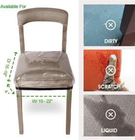 img 3 attached to 🪑 Protective 2 Pack Clear Plastic Dining Chair Covers - Reusable, Waterproof Slipcover - Adjustable Thickened Soft PVC Seats Protector