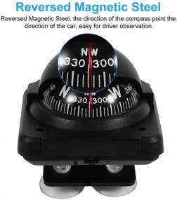 img 2 attached to Automotive Navigation Compass Marine Electronic Voyager Compass: A Versatile Dashboard Digital Flush Mount for Car, Vehicle, Sea Marine Boat, Ship, and Outdoor Trips