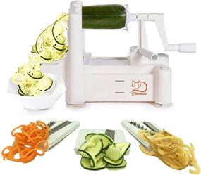 img 4 attached to 🥗 Tri-Blade Vegetable Spiral Slicer Grater Peeler with Suction Base - Enchanting Charmed Edition