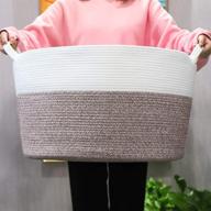 🧺 extra large cotton laundry basket gift - storage nest 21.7"x21.7"x13.8" – ideal for organizing blankets, toys, clothes, and other sundries you require... logo