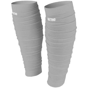 img 3 attached to 🏈 Nxtrnd Football Leg Sleeves: Ultimate Calf Compression for Men & Boys - Light Grey (Sold as a Pair)