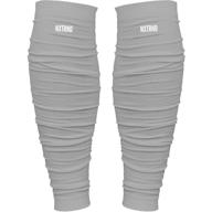 🏈 nxtrnd football leg sleeves: ultimate calf compression for men & boys - light grey (sold as a pair) логотип