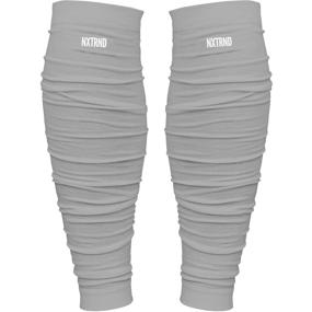 img 4 attached to 🏈 Nxtrnd Football Leg Sleeves: Ultimate Calf Compression for Men & Boys - Light Grey (Sold as a Pair)