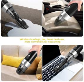 img 1 attached to Rechargeable Handheld Mini Vacuum Cleaner, 5000PA Powerful Suction, Cordless Portable Dustbuster for Home and Car Cleaning - Pet Hair, Wet Vacuuming, Dust, Carpet, Gravel Cleaning