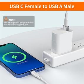 img 3 attached to Adapter USB C Female к USB Male (4 шт.) для iPhone 11-13, iPad 2021, Samsung Galaxy, Google Pixel - адаптер кабеля зарядки JXMOX Type C к USB A