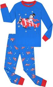 img 4 attached to 👦 Joyond Boys Toddler Kids Cotton Pajamas 4-Piece Set | Long Sleeve Children Sleepwear Clothes