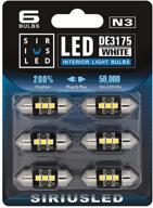 лампы siriusled n3 de3175 led: ультра яркие 300 люменов для салона автомобиля - упаковка из 6 штук логотип