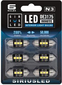 img 4 attached to Лампы SIRIUSLED N3 DE3175 LED: ультра яркие 300 люменов для салона автомобиля - упаковка из 6 штук
