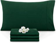 🛏️ empyrean bedding pillow cases king - premium hotel quality king size - soft & stylish - set of 2 - hunter green logo