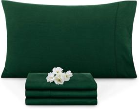 img 4 attached to 🛏️ Empyrean Bedding Pillow Cases King - Premium Hotel Quality King Size - Soft & Stylish - Set of 2 - Hunter Green