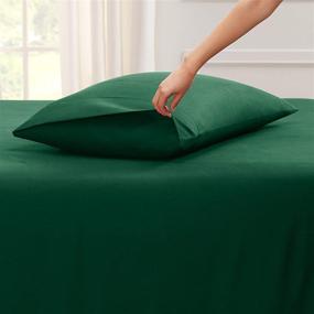 img 3 attached to 🛏️ Empyrean Bedding Pillow Cases King - Premium Hotel Quality King Size - Soft & Stylish - Set of 2 - Hunter Green