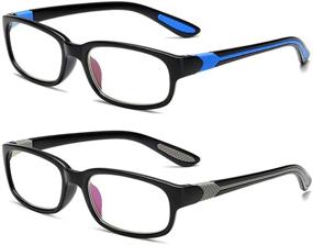 img 4 attached to 👓 Blue Light Blocking Reading Glasses - Anti-Slip, Comfortable Eyeglasses for Men and Women | Anti UV Ray Protection | 2 Pack