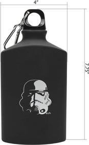 img 1 attached to Zak Designs Star Wars Stormtrooper Aluminum Flask - 18 oz Fluid Capacity in Matte Black Finish with Carabiner Attachment