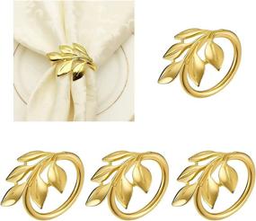 img 4 attached to 🎉 HSCC666 KBH20194SG HSCC666 Set of 4 Gold Napkin Rings – Ideal Table Decoration for Wedding Banquets, Daily Dinner Parties, or Home Decor – Perfect Party Favor