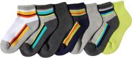 🧦 cute and colorful: trimfit boys 7-pack athletic striped quarter socks for cool style logo