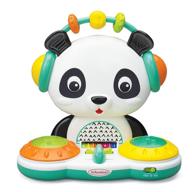 infantino spin & slide dj panda - musical toy with busy beads, light-up turntable drums, funky beats, switches, silly songs, 2 volume settings, for babies and toddlers logo